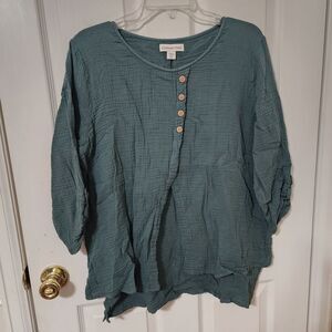 Coldwater Creek Textured Blouse NWT PXL